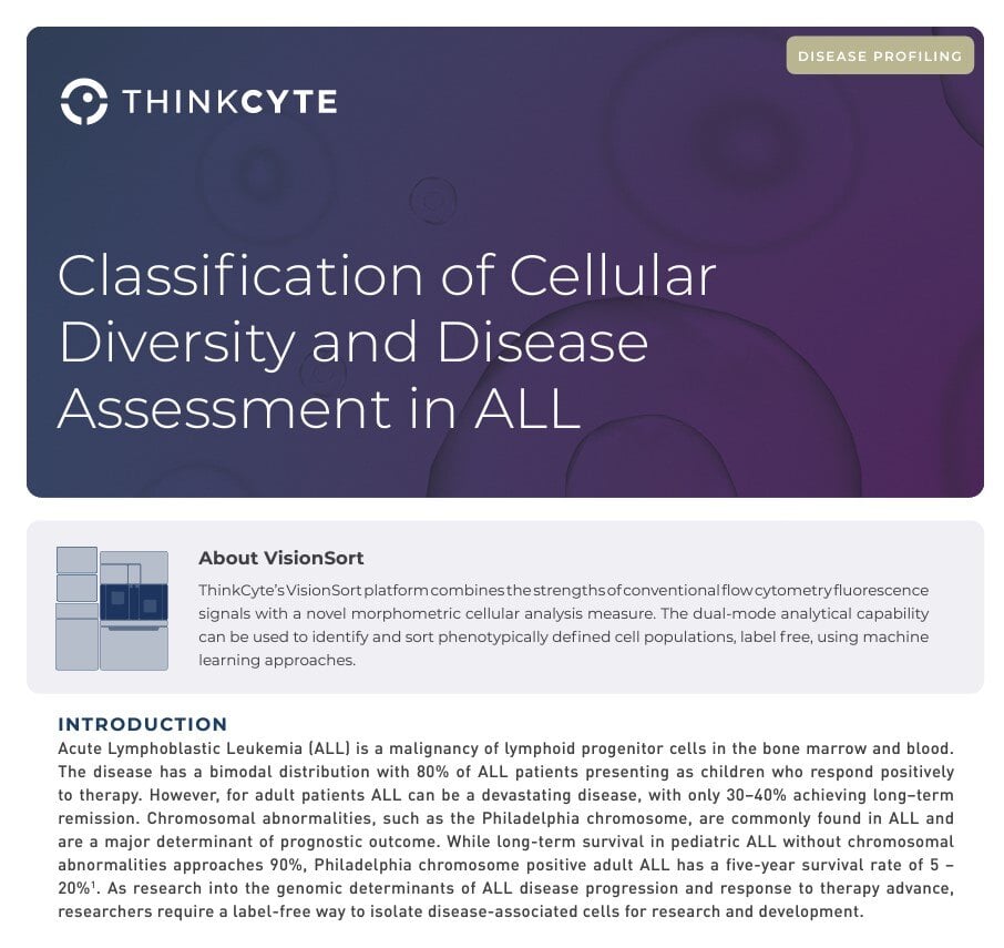 Classification of Cellular Diversity and Disease Assessment in ALL